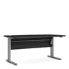 Axton Trinity Desk 150 cm In Black Woodgrain With Height Adjustable Legs With Electric Control In Silver Grey Steel