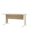 Axton Trinity Desk 150 cm In Oak With Silver Grey Steel Legs