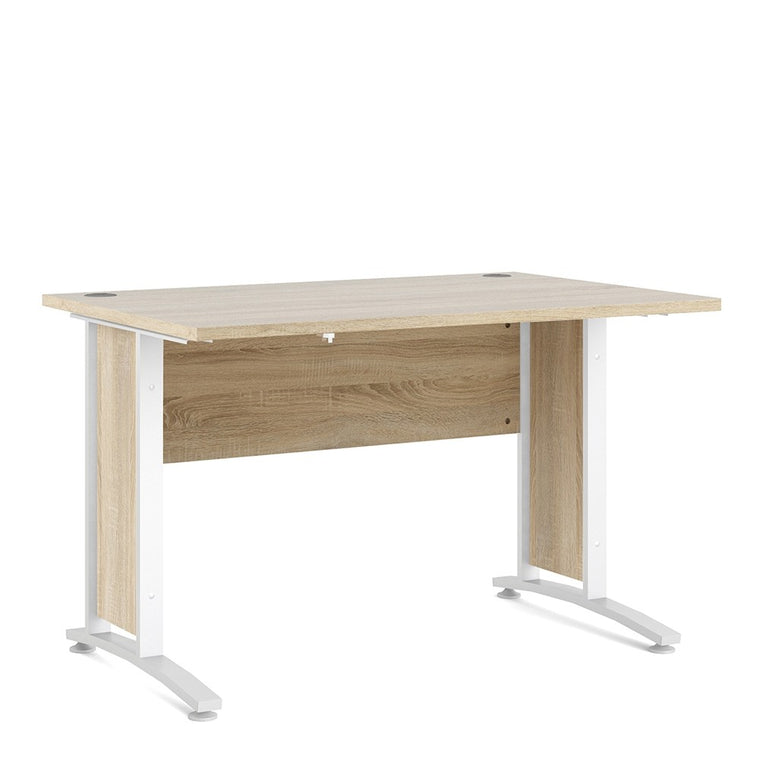 Axton Trinity Desk 120 cm In Oak With White Legs
