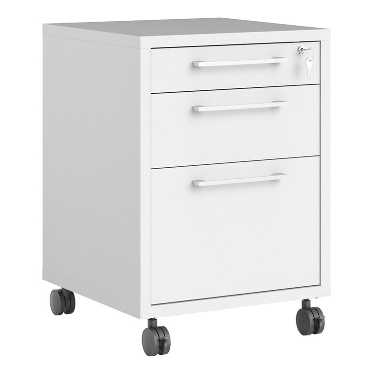 Axton Trinity Mobile File Cabinet In White