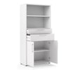 Axton Trinity Bookcase 4 Shelves with 2 Drawers and 2 Doors in White