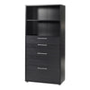 Axton Trinity Bookcase 4 Shelves with 2 Drawers + 2 File Drawers in Black woodgrain