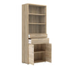 Axton Trinity Bookcase 5 Shelves with 2 Drawers and 2 Doors in Oak
