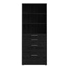Axton Trinity Bookcase 5 Shelves with 2 Drawers + 2 File Drawers in Black Woodgrain