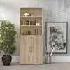 Axton Trinity Bookcase 5 Shelves with 2 Doors in Oak