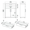 Axton Trinity Bookcase 2 Shelves with 2 Drawers And 2 Doors In White