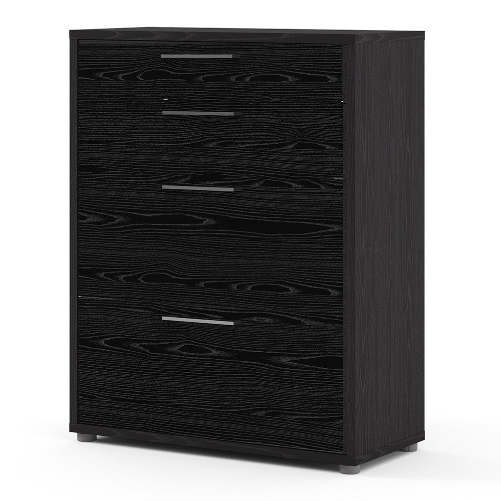 Axton Trinity Bookcase 2 Shelves with 2 Drawers + 2 File Drawers in Black Woodgrain