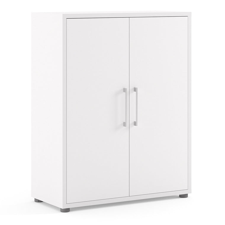 Axton Trinity Bookcase 2 Shelves with 2 Doors in White
