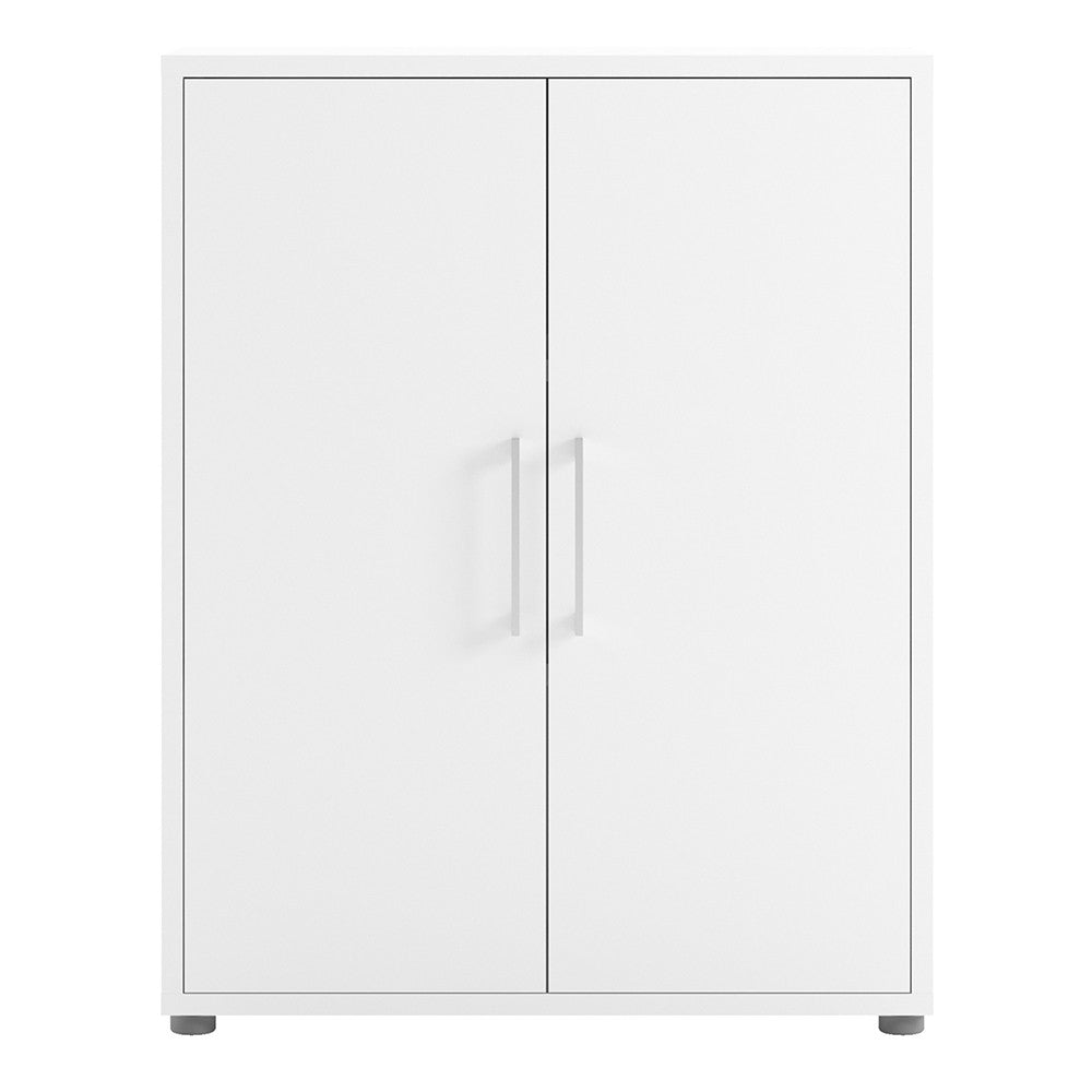 Axton Trinity Bookcase 2 Shelves with 2 Doors in White