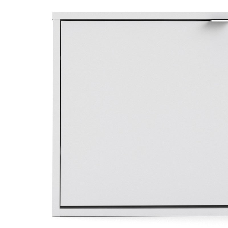 Axton Choctaw Shoe Cabinet With 1 Tilting Door And 1 Layer In White