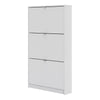 Axton Choctaw Shoe Cabinet With 3 Tilting Doors And 1 Layer In White