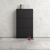 Axton Choctaw Shoe Cabinet With 3 Tilting Doors And 1 Layer In Matt Black