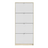 Axton Choctaw Shoe Cabinet With 4 Tilting Doors And 1 Layer In Oak Structure White