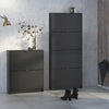 Axton Choctaw Shoe Cabinet With 4 Tilting Doors And 1 Layer In Matt Black