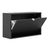 Axton Choctaw Shoe Cabinet with 1 Tilting Door And 2 Layers In Matt Black