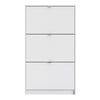 Axton Choctaw Shoe Cabinet With 3 Tilting Doors And 2 Layer In White