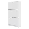 Axton Choctaw Shoe Cabinet With 3 Tilting Doors And 2 Layer In White