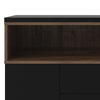Axton Blauzes Sideboard 3 Drawers 3 Doors In Black and Walnut