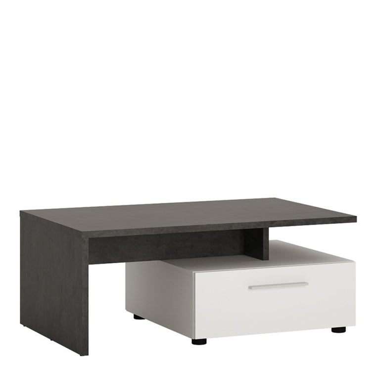Axton Laconia 2 Drawer Coffee Table in Slate Grey and Alpine White