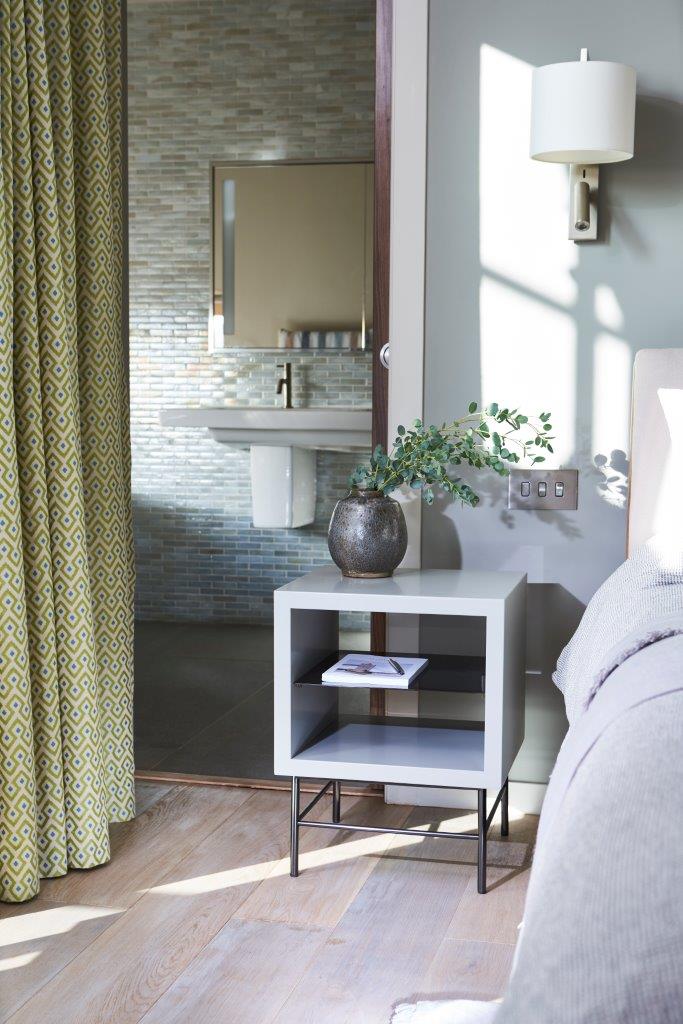 Gillmore Space Alberto Side Table Grey With Dark Chrome Accent