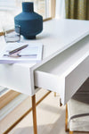Gillmore Space Alberto Dressing Table White With Brass Accent