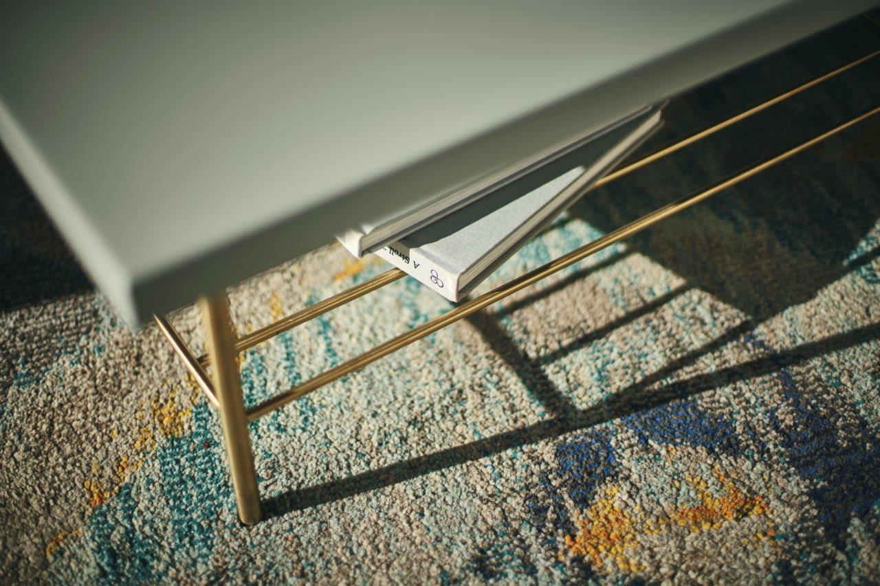 Gillmore Space Alberto Square Coffee Table Grey With Brass Accent