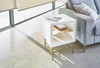 Gillmore Space Alberto Side Table White With Brass Accent
