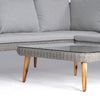 Home Junction Americano Contemporary Corner Sofa with Coffee Table/Footstool in Grey