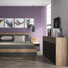 Axton Harding 180 cm Double Bed In Stirling Oak With Matt Black Fronts