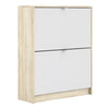 Axton Choctaw Shoe Cabinet With 2 Tilting Doors And 2 Layers In Oak Structure White