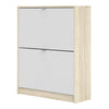 Axton Choctaw Shoe Cabinet With 2 Tilting Doors And 2 Layers In Oak Structure White