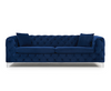 Alegra Blue Plush 3 Seater Sofa