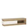 Axton Woodlawn 1 Drawer TV Cabinet With Open Shelf (including LED lighting) In Riviera Oak/White High Gloss