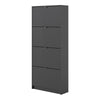 Axton Choctaw Shoe Cabinet With 4 Tilting Doors and 2 Layers in Matt Black