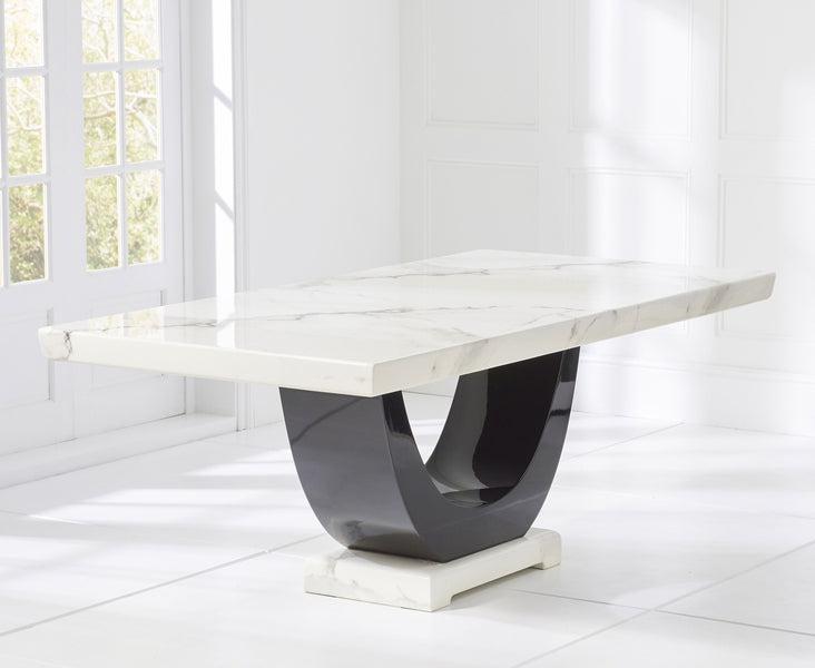 Rivilino 200cm Ivory White Marble Dining Table