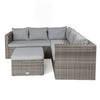 Home Junction Cinzia Contemporary Grey Corner Sofa set with Footstool