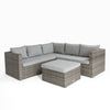 Home Junction Cinzia Contemporary Grey Corner Sofa set with Footstool