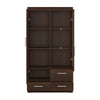 Axton Pelham 2 Door 3 Drawer Glazed Display Cabinet In Dark Mahogany Melamine