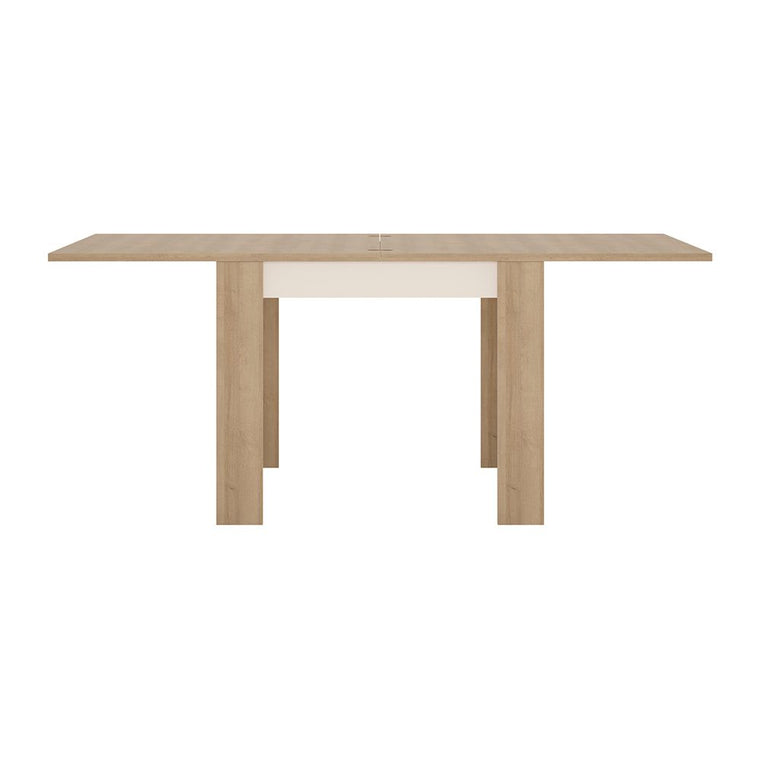 Axton Woodlawn Small Extending Dining Table 90/180cm In Riviera Oak/White High Gloss