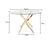 Daytona 165cm Oval Glass Gold Leg Dining Table Set with Florida Dining Chairs