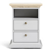 Axton Westchester Bedside 2 Drawers In White And Oak