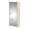 Axton Choctaw Shoe Cabinet With 3 Tilting Doors And 2 Layers + 1 Door In Oak Structure White High Gloss