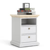 Axton Westchester Bedside 2 Drawers In White And Oak