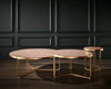 Gillmore Space Finn Large Circular Coffee Table Dark Stone Top & Brass Frame