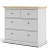 Axton Westchester Chest of 4 Drawers In White and Oak