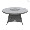 Home Junction Iris Grey Round Dining Table with Ice Bucket and 6 Armchairs
