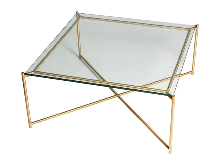 Gillmore Space Iris Square Coffee Table Clear Glass Top