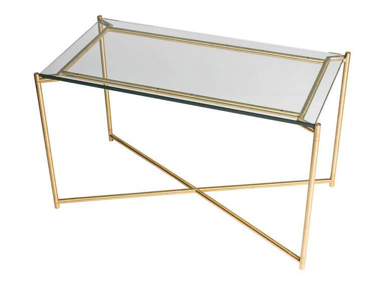 Gillmore Space Iris Rectangle Side Table Clear Glass Top