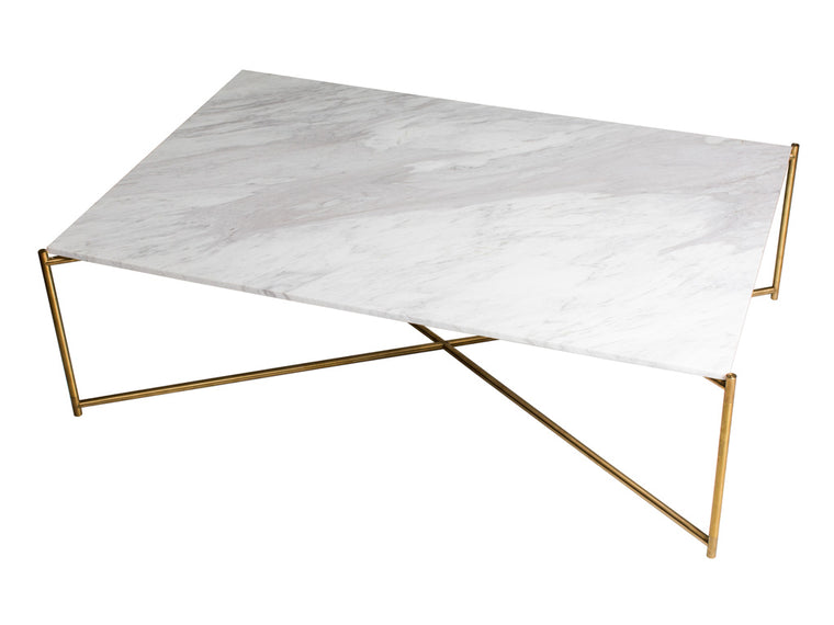 Gillmore Space Iris Rectangle Coffee Table White Marble Top