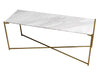 Gillmore Space Iris Large Low Console Table White Marble Top